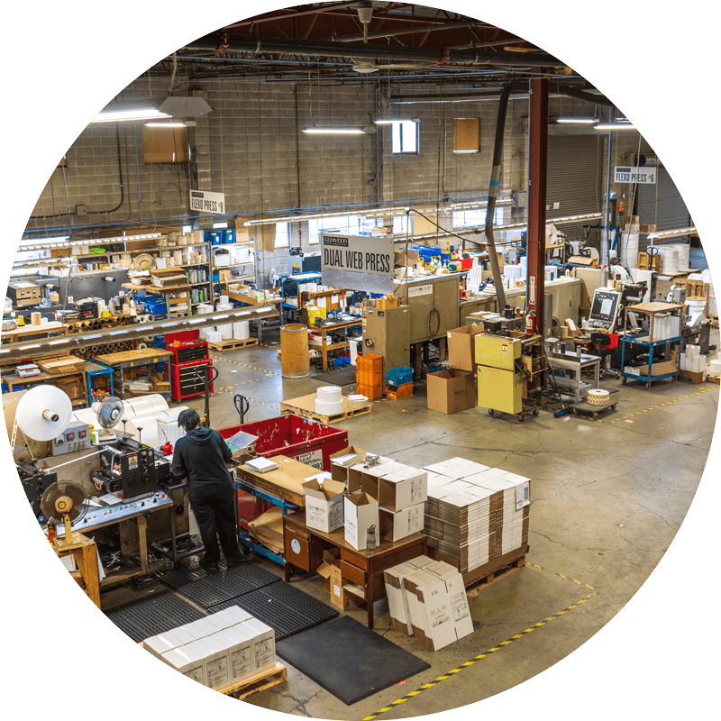 overhead shot of print room