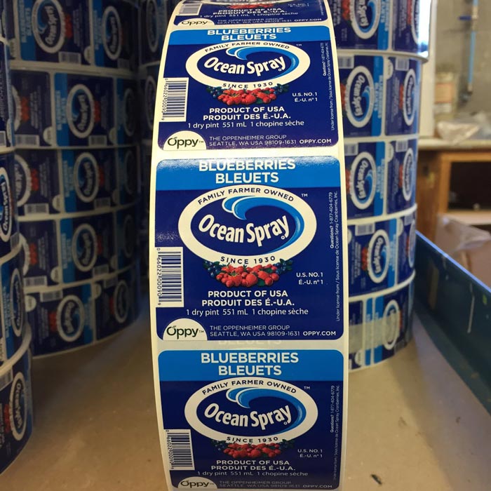 Ocean Spray juice bottle label designed at Glenwood Labels